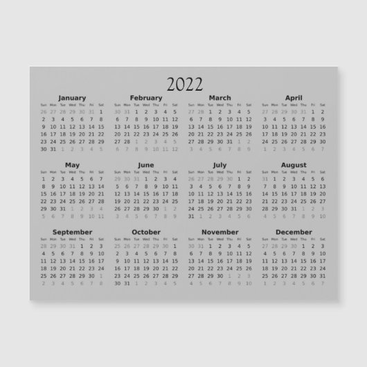 Mini-magneetkalender 2022 magnetische uitnodiging (Voorkant)