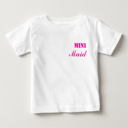 Mini Maid Baby Tshirt Roze/Wit (Voorkant)
