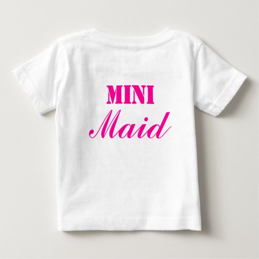 Mini Maid Baby Tshirt Roze/Wit (Achterkant)
