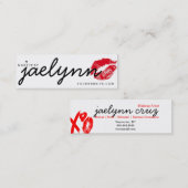 Mini Makeup kunstenaar visitekaartje rode xoxo lip (Voorkant / Achterkant)