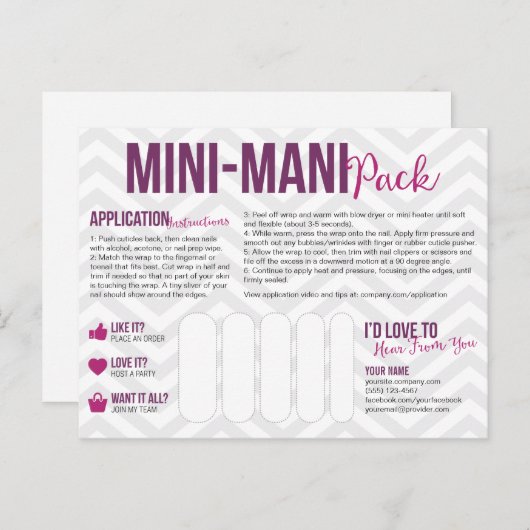 Mini-Mani Pack Briefkaarten (Voorkant / Achterkant)