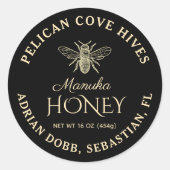 Mini Manuka Honey Jar Label Black (Voorkant)