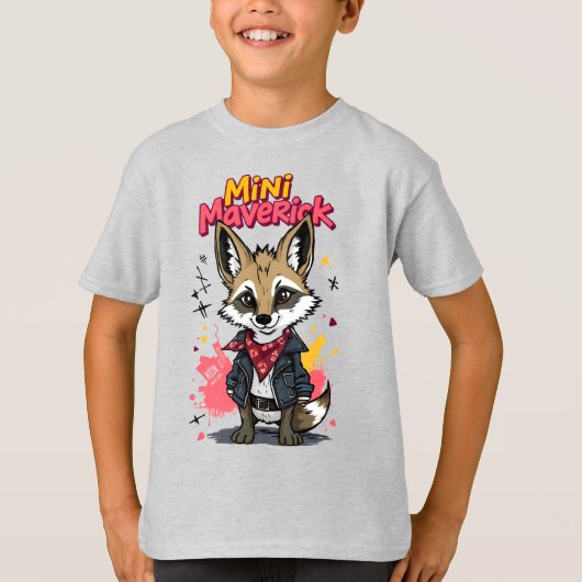 Mini Maverick Cool Rebel Coyote Playground Punk  T-shirt (Voorkant)