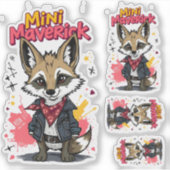 Mini Maverick Coole Rebel Coyote Speeltuin Punk Sticker (Voorkant)