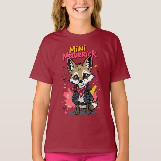 Mini Maverick Coole Rebel Coyote Speeltuin Punk T-shirt (Voorkant)