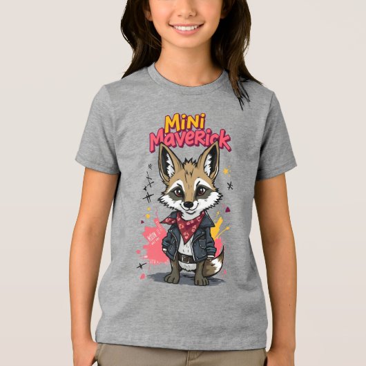 Mini Maverick Coole Rebel Coyote Speeltuin Punk Tri-Blend Shirt (Voorkant)