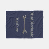 Mini Mechanic Custom Name Fleece Blanket (Voorkant (Horizontaal))