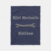 Mini Mechanic Custom Name Fleece Blanket (Voorkant)