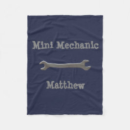 Mini Mechanic Custom Name Fleece Blanket Deken