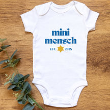 "Mini Mensch" Schattige Grappig Joods Jongen Moder