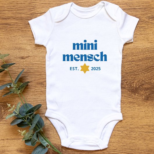"Mini Mensch" Schattige Grappig Joods Jongen Moder Romper
