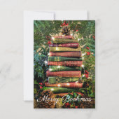 Mini Merry Bookmas Holiday-kaart RSVP Kaartje (Voorkant)