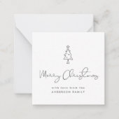Mini Merry Kerstmis Modern Holiday Notitiekaartje (Voorkant)