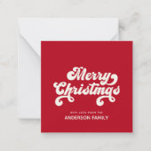 Mini Merry Kerstmis Modern Minimalist Holiday Notitiekaartje (Voorkant)