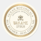 Mini met reliëfdruk Lip Balm Metallic Gold Border Ronde Sticker (Voorkant)