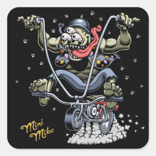 Mini Mike Vierkante Sticker
