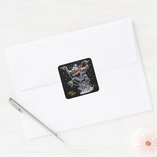 Mini Mike Vierkante Sticker (Envelop)