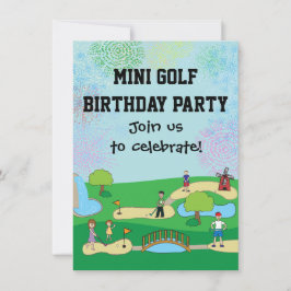 Mini Miniature Golf Birthday Party Kaart
