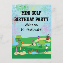 Mini Miniature Golf Birthday Party Kaart