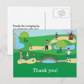 Mini Miniatuur Golf Verjaardag Dank u Briefkaart (Voorkant / Achterkant)