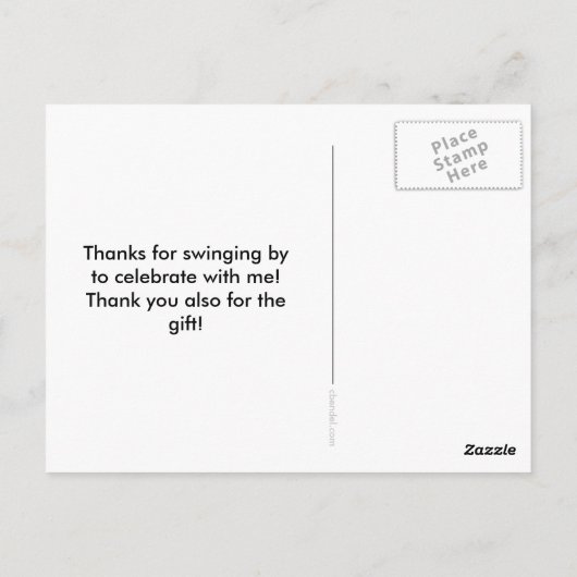 Mini Miniatuur Golf Verjaardag Dank u Briefkaart (Achterkant)