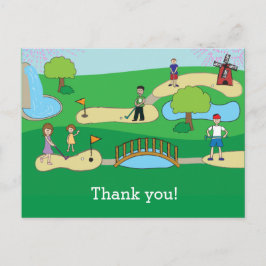 Mini Miniatuur Golf Verjaardag Dank u Briefkaart