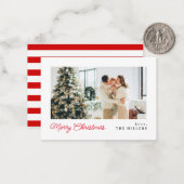 MINI Minimalist Classic Merry Christmas Kaart Notitiekaartje (Voorkant / Achterkant in situ)
