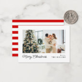 MINI Minimalist Classic Vrolijk Kerstfeest Notitiekaartje (Voorkant / Achterkant in situ)