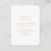 Mini Modern Chic Script Foto Afstuderen Uitnodigen Informatiekaartje (Achterkant)