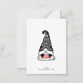 Mini Modern Merry kerst Gnome Holiday Notitiekaartje (Voorkant)