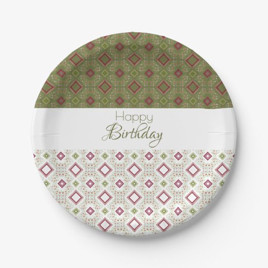 Mini Modern Patterned Papieren Bordje (Voorkant)
