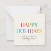 Mini Modern Rainbow Prettige feestdagen Notitiekaartje (Voorkant)