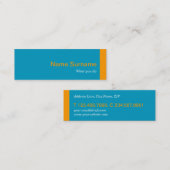 Mini Modern Turquoise Oranje Profile Visitekaartje (Voorkant / Achterkant)