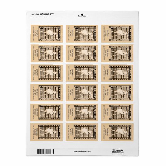 Mini Moderne  bladwijzers op maat Etiket (Full Sheet)