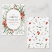 Mini Moderne boog Poinsettia Vrolijk kerstscript Notitiekaartje (Voorkant / Achterkant)