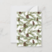 Mini Moderne boog Winter Pine Cone Vrolijk Kerstfe Notitiekaartje (Achterkant)