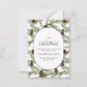 Mini Moderne boog Winter Pine Cone Vrolijk Kerstfe Notitiekaartje (Voorkant)