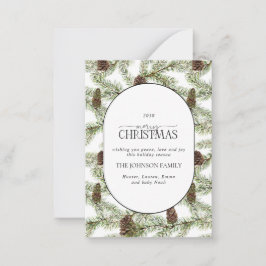 Mini Moderne boog Winter Pine Cone Vrolijk Kerstfe Notitiekaartje