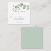 MINI Moderne Eucalyptus Wedding RSVP Enclosures Notitiekaartje (Voorkant / Achterkant)