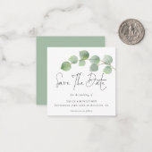 MINI | Moderne eucalyptusbruiloft met behoud van d Notitiekaartje (Voorkant / Achterkant in situ)