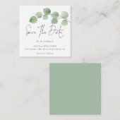 MINI | Moderne eucalyptusbruiloft met behoud van d Notitiekaartje (Voorkant / Achterkant)