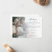 Mini Moderne foto overlay bruiloft Dank u Notitiekaartje (Voorkant / Achterkant in situ)