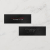 Mini moderne grijze rode professionele trendy vlak visitekaartje (Voorkant / Achterkant)