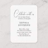 Mini Moderne Kalligrafie Foto Afstuderen uitnodigi Informatiekaartje (Achterkant)