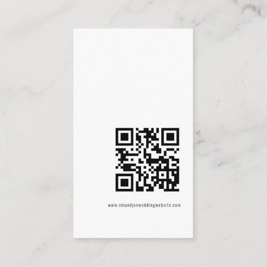 Mini Moderne kalligrafie QR-code Bindend RSVP Informatiekaartje (Achterkant)