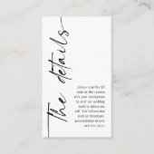 Mini Moderne kalligrafie QR-code bruiloft details Informatiekaartje (Voorkant)