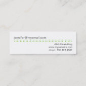 Mini moderne micro dot appel groen grijs op maat visitekaartje (Achterkant)