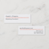 Mini moderne micro dot vrolijk rood grijs op maat mini visitekaartje (Voorkant / Achterkant)