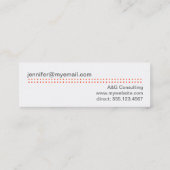 Mini moderne micro dot vrolijk rood grijs op maat mini visitekaartje (Achterkant)