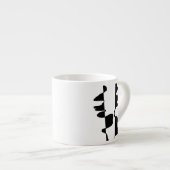 Mini mokkop espresso Abstracte kunst Dubbel Gezich Kop (Voorkant rechts)